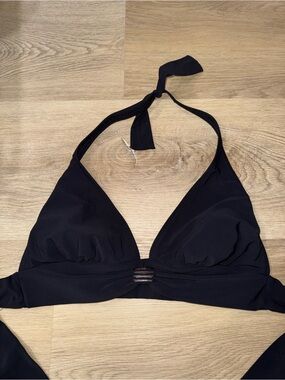 Gideon Oberson Black Halter Bikini Top